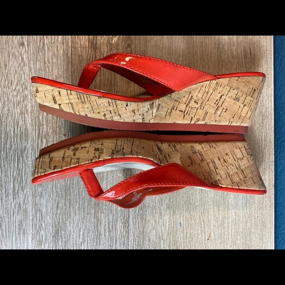 nine west Womens Platform Shoes Sz 8 Orange - Picture 2 of 6